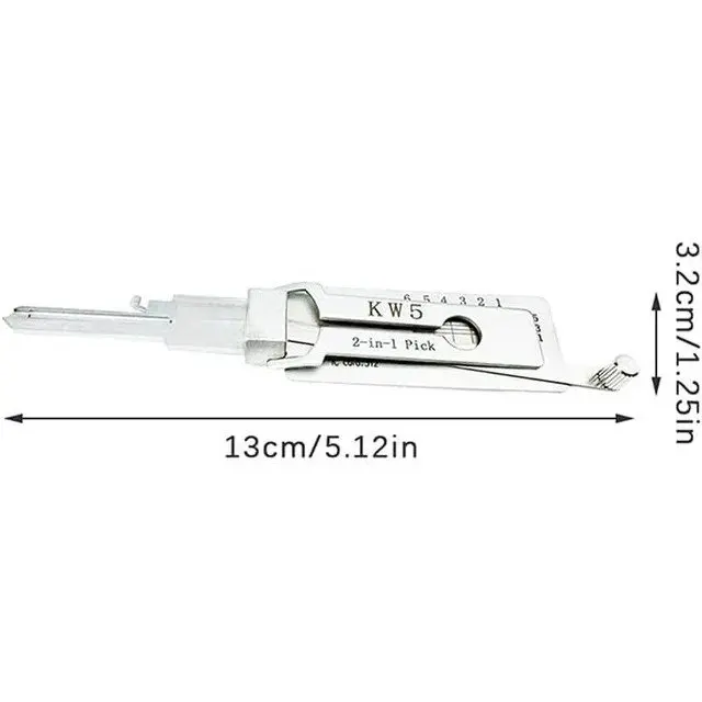 KW5 2-in-1 Schlosserwerkzeug-Set für Haustüren und Zivilschlösser, Edelstahl-Schlossöffner-Set und Schlüsselleser-Decoder – Detail 3