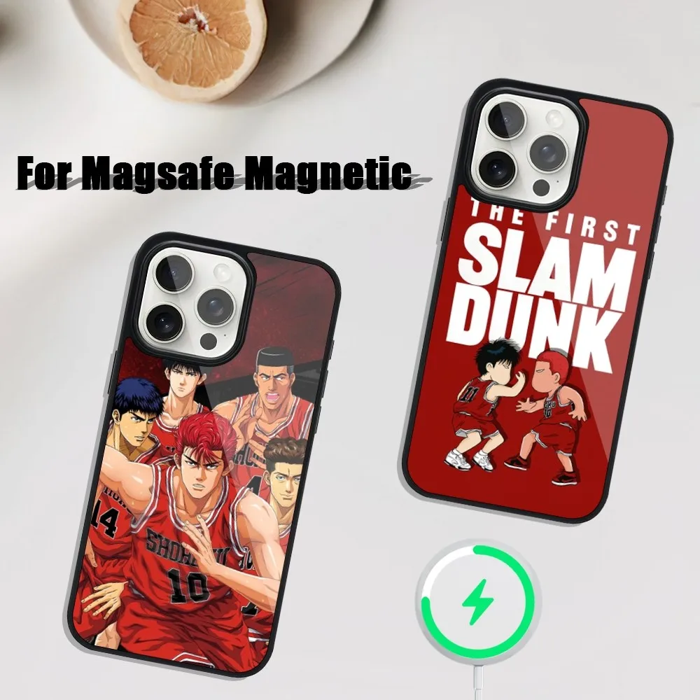 Cool S-Slam D-Dunk Basketball Phone Case For iphone Pro 11 Max 13 12 14 Mini 15 Plus Magsafe Magnetic Wireless Charging Shell