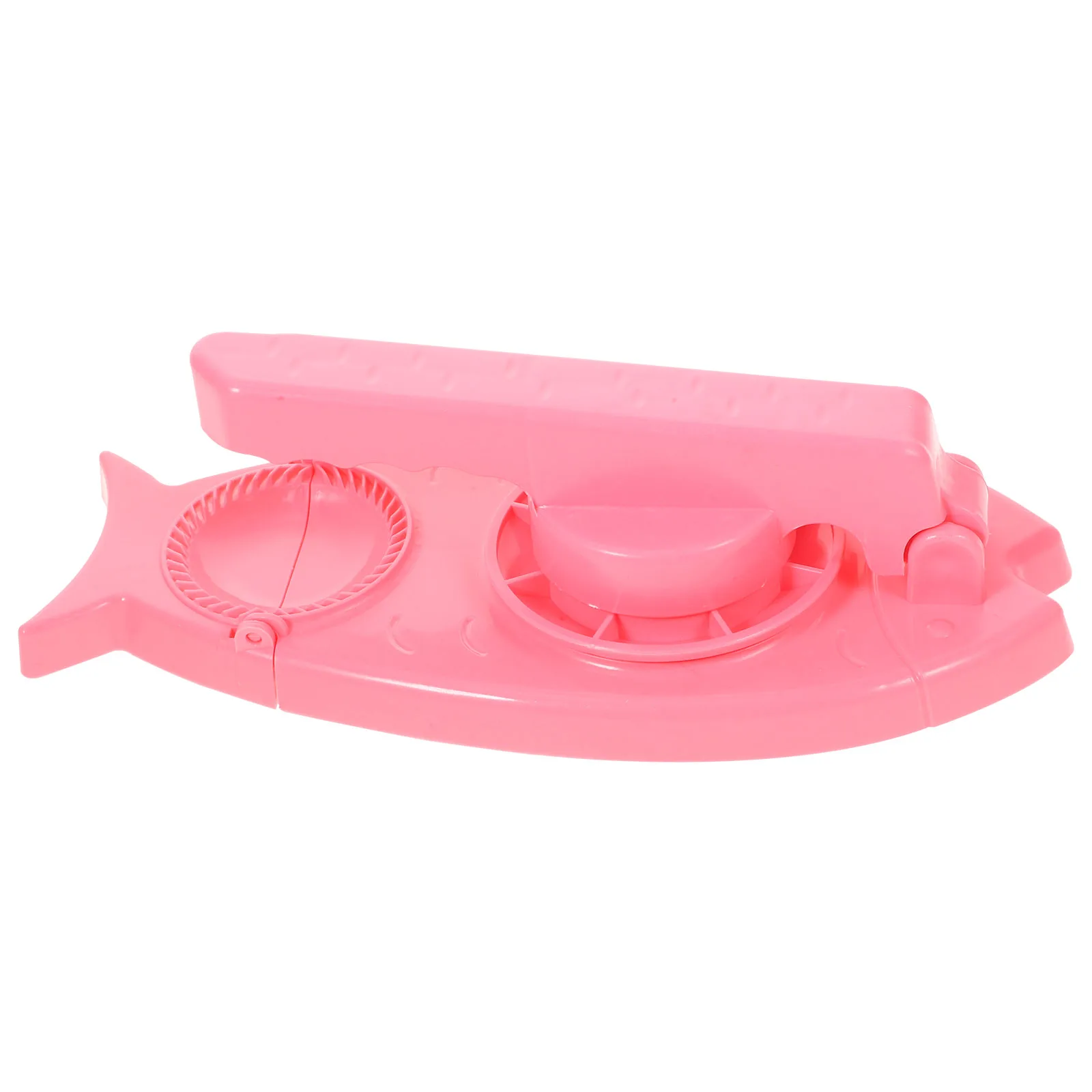 

Pink Portable Dumpling Wrapper Presser Kitchen Gadget 2in1 Maker Skin Mold Reusable Dough Tool for Home Restaurant Practical