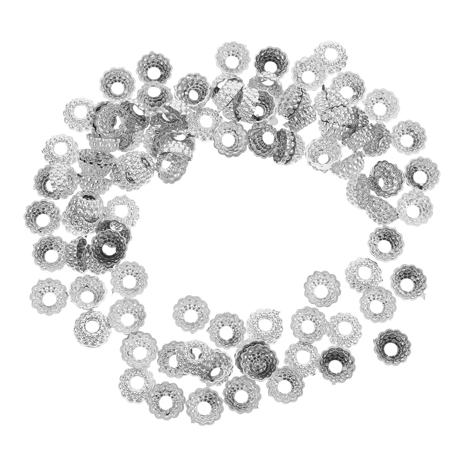 100Pcs DIY Christmas Ornament Topper Caps Round Plastic Ball Hanger Caps for Holiday Tree Decorations Festive Ornament Kits Xmas