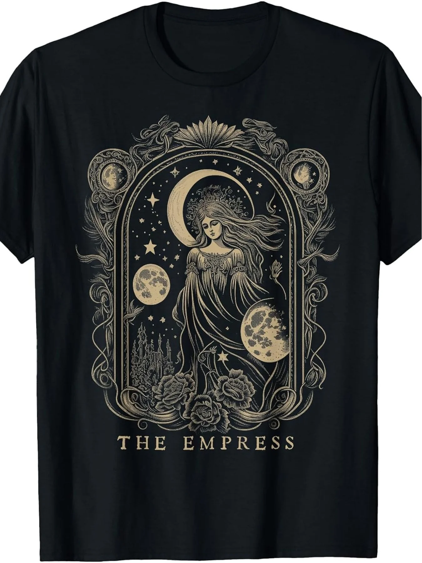 Queen Tarot Gothic Emotion Mysterious Pattern Neutral T-shirt Novelty Product Novelty Product Men's Novelty T-shirt