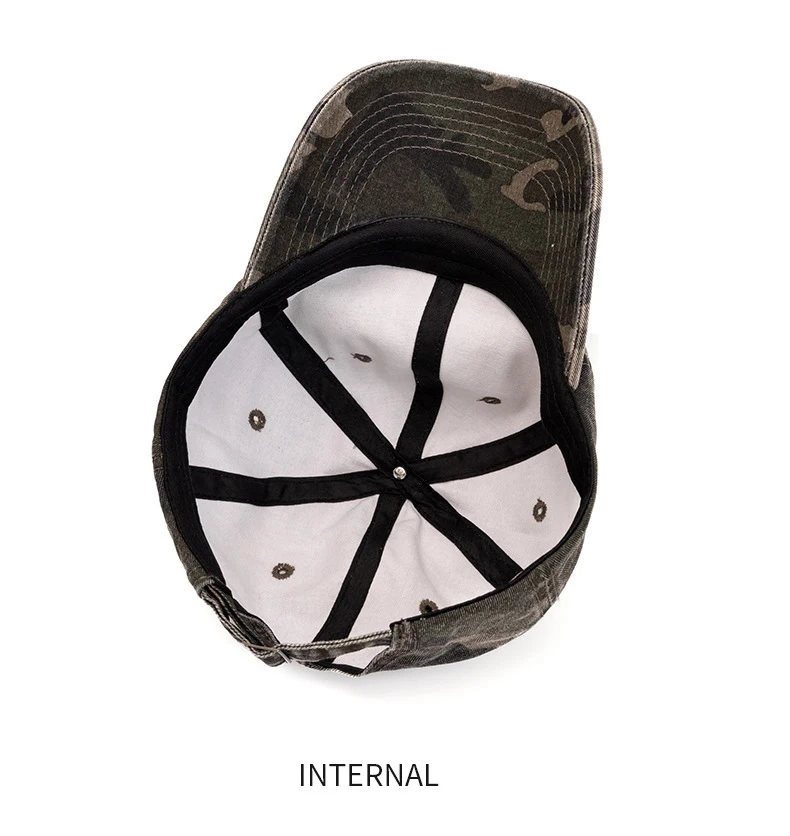 Baseballkappe mit individuellem Logo und Camouflage-Muster für Männer und Frauen, bestickte Unisex-Sommerkappe, DIY-Sonnenhut, verstellbar – Detail 7