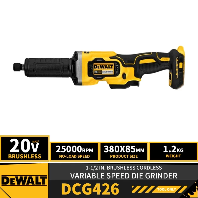 DEWALT DCG426 1-1/2in Brushless Cordless Variable Speed Die Grinder 20V Lithium Power Tools 25000RPM