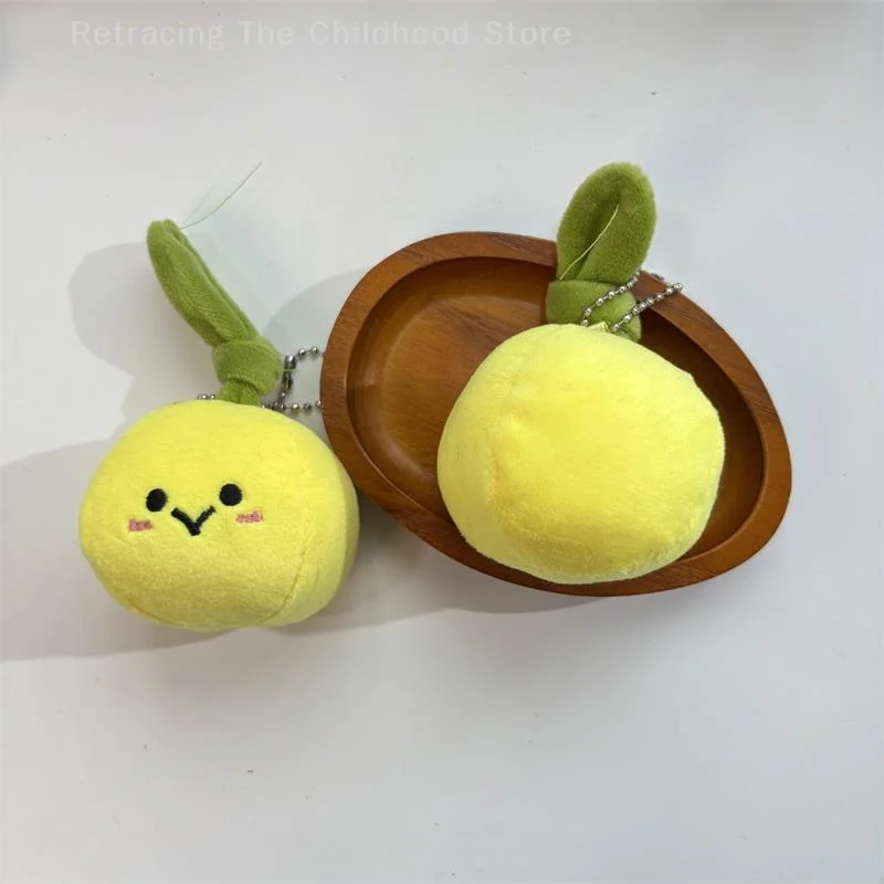 Cute Funny Green Leaf Orange Plush Doll Stuffed Toy Keyring Pendant Backpack Charm Bag Hanging Ornaments Kids Ragdoll Girl Gifts