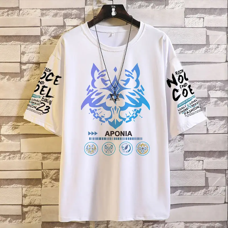 Honkai Impact 3 Game Anime Cos Mobius Griseo Kiana Fu Hua Etc. New Unisex 2024 Simple Casual Top Short Sleeve T-shirt