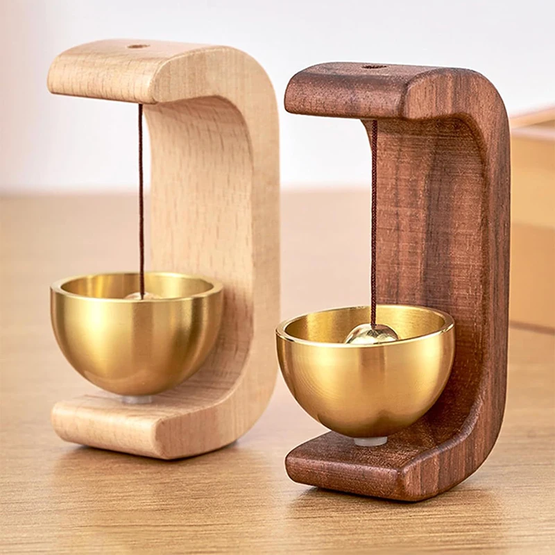 Wooden Wind Chimes Magnetic Brass Doorbell Wireless Jingle Bell Entrance Door Bells Hanging Pendants Home Decoration