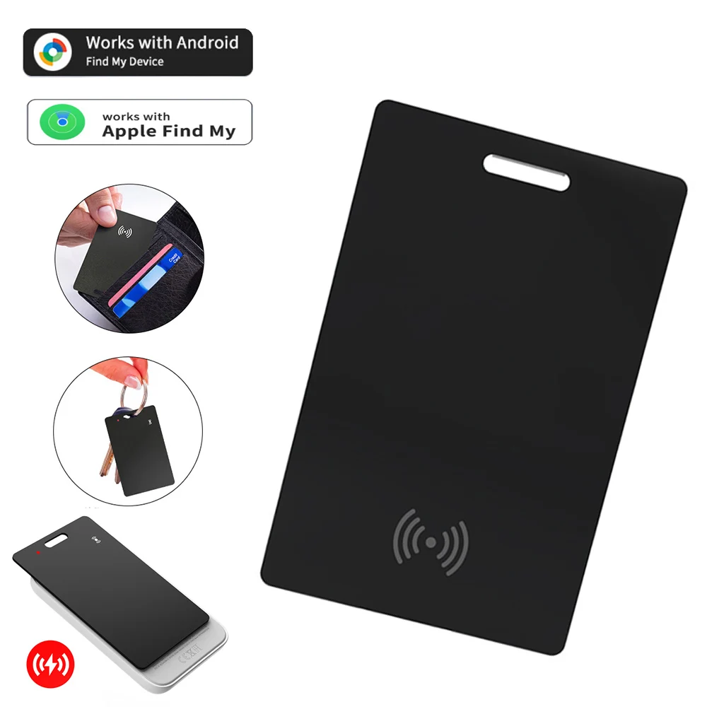 

Wallet Tracker Card Wireless Charging Tracking Location Gps Locator Smart Tag for Apple Iphone Device Find My Airtag Replacement