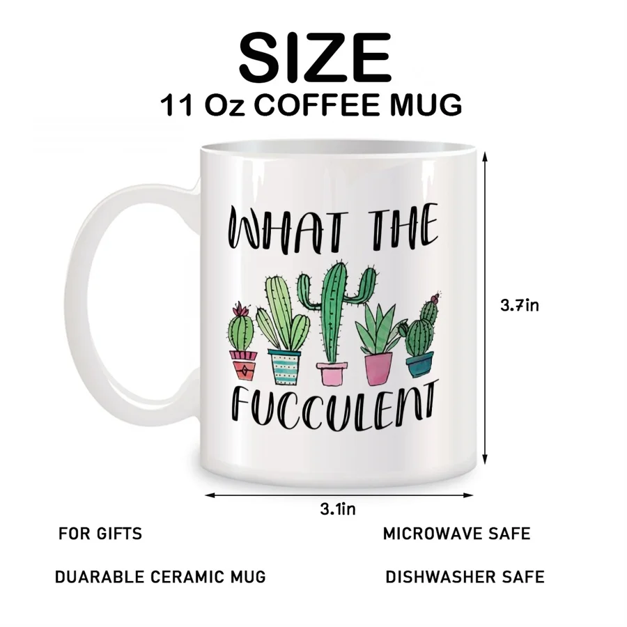 Tazas de Cactus para mamá, tazas de plantas suculentas, café de cerámica, té, blanco, 11 oz
