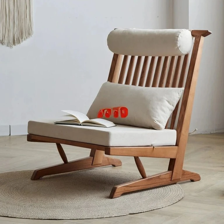 Japanese solid wood lazy sofa Nakajima George recliner high back sofa