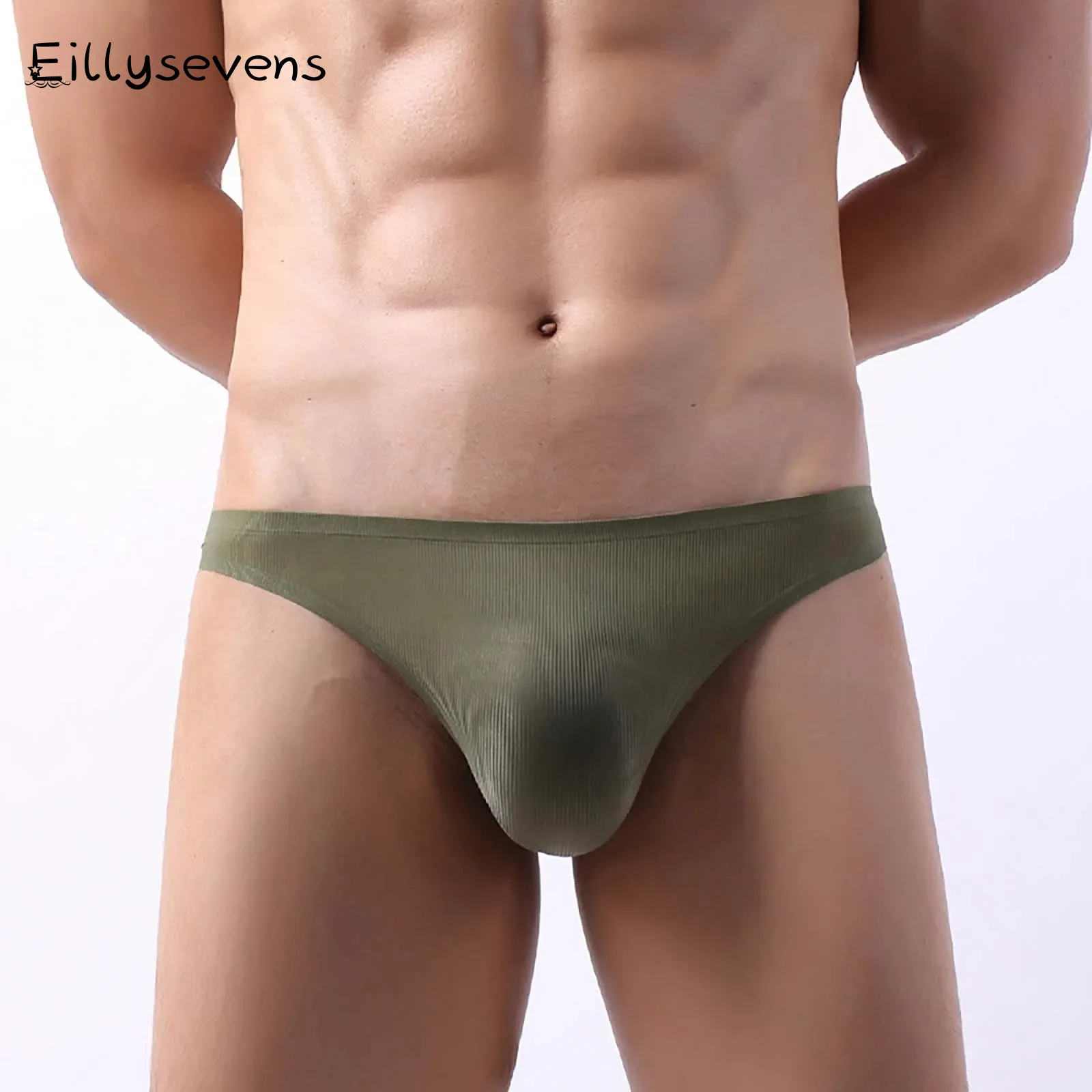 

Men'S Thin G-Strings Sexy Comfy Breathable Thongs Underwear Solid Color Low Waisted Elastic Seamless Underwear G-Strings