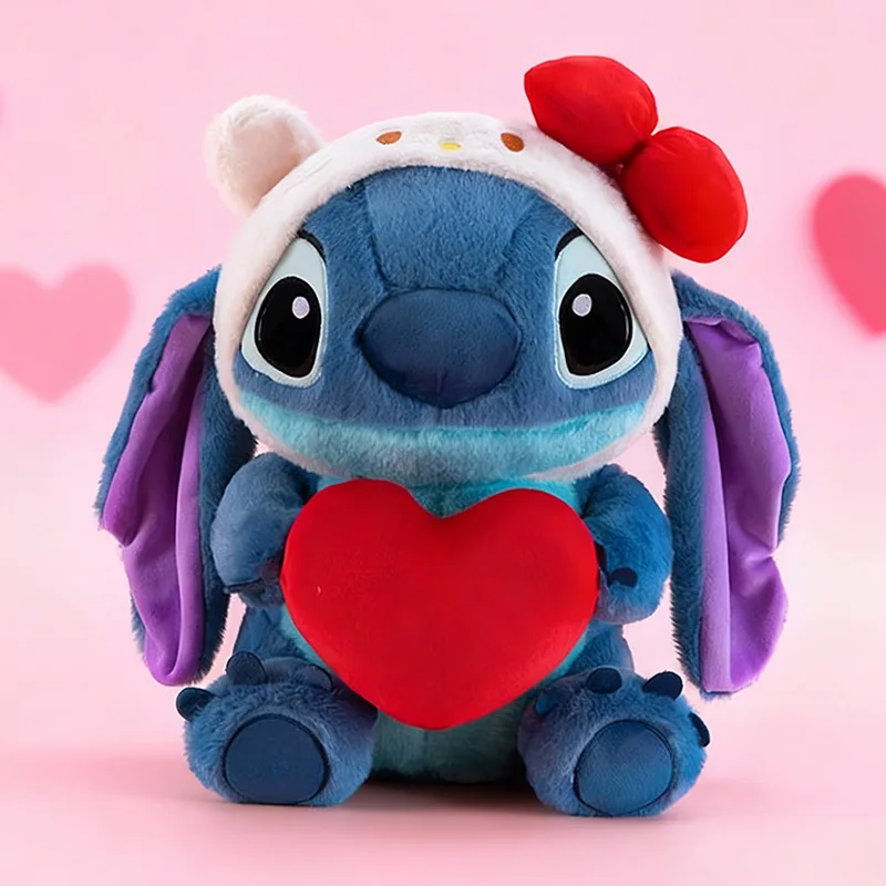 

Cute Stitch With Hat Heart Plush Toy - Soft Pillow Sofa Cushion Room Decor & Bedtime Comfort Companion Doll Girls Surprise Gift
