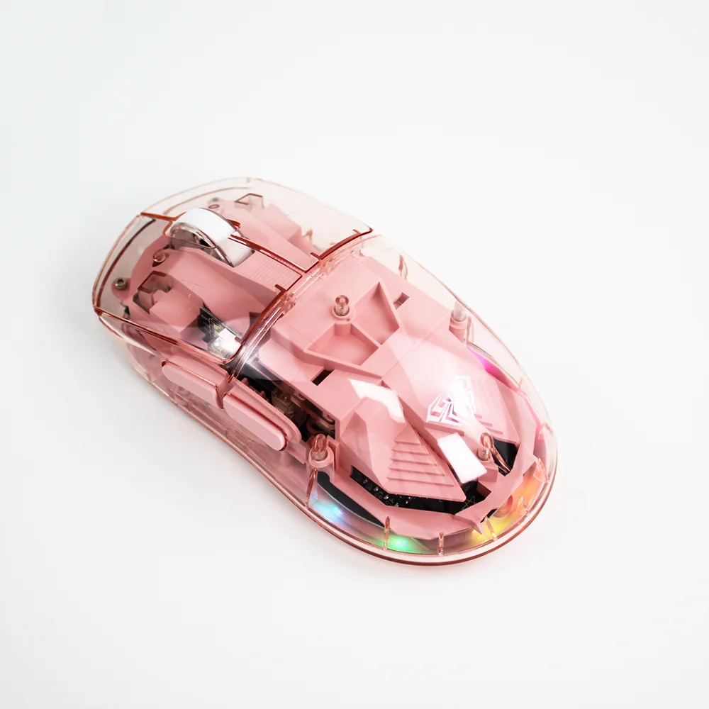 SC660 6D 10000 ديسيبل متوحد الخواص RGB ضوء الخلفية قابلة للشحن جودة ماوس الألعاب الشفاف ثلاثي الوضع اللاسلكية والسلكية الخلفية الخفيفة #1