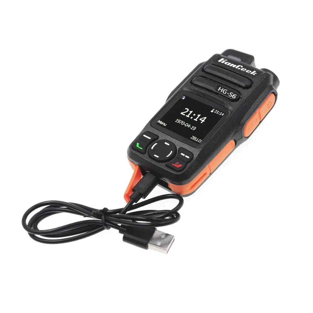Walkie Talkie portátil HamGeek HG-S6 de Radio de red 4G, transceptor de mano con batería integrada, Radio LTE/WCDMA/GSM POC para PTT Real