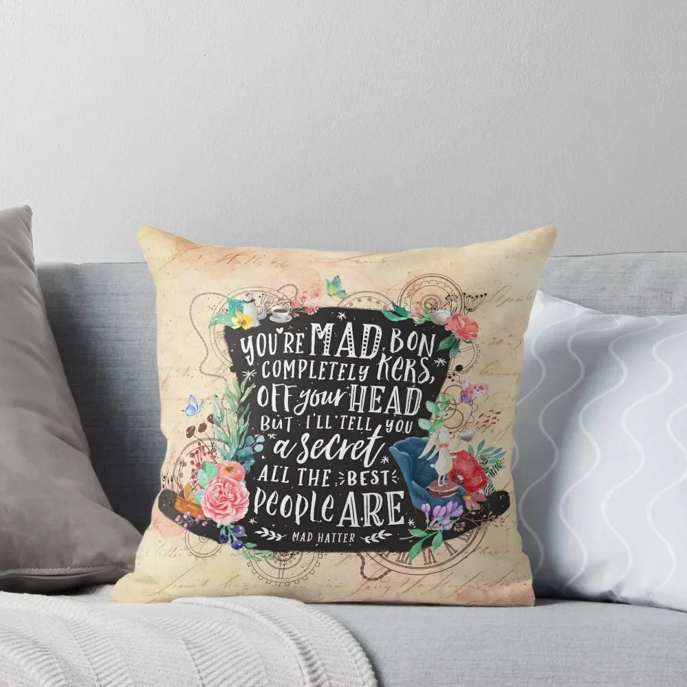 

Mad Hatter Throw Pillow Room decorating items Couch Pillows Sofa Cushions pillow