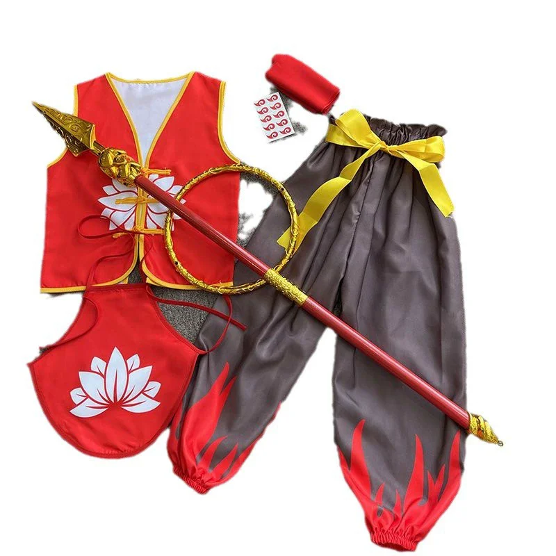 Chine Super populaire Animation Nezha Cosplay vêtements armes accessoires enfants et adultes Halloween Show Cos vêtements.