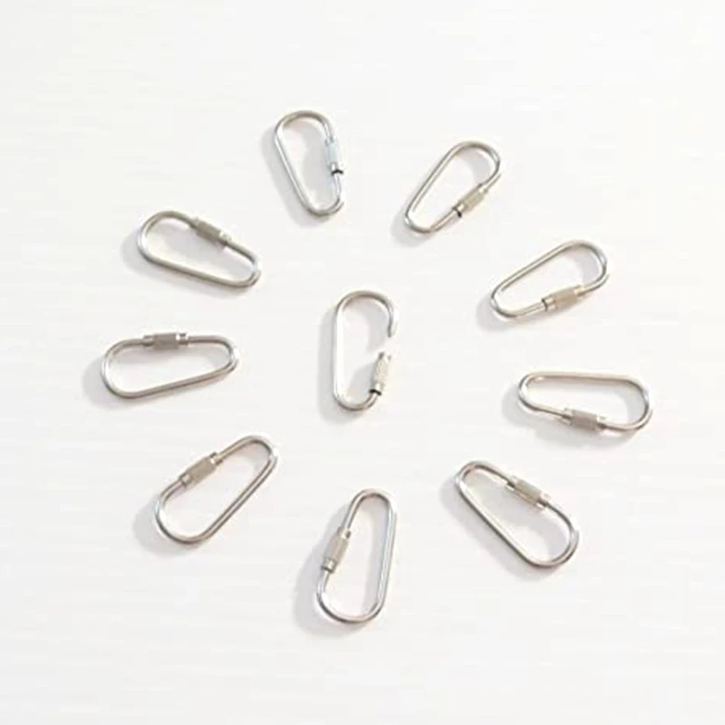 J0MC 10 Pieces Bird Toy Hooks Stainless Steel Parrot Toys Parts Anti-Rust Connector for Hanging Swing Nest Fruit Feeder