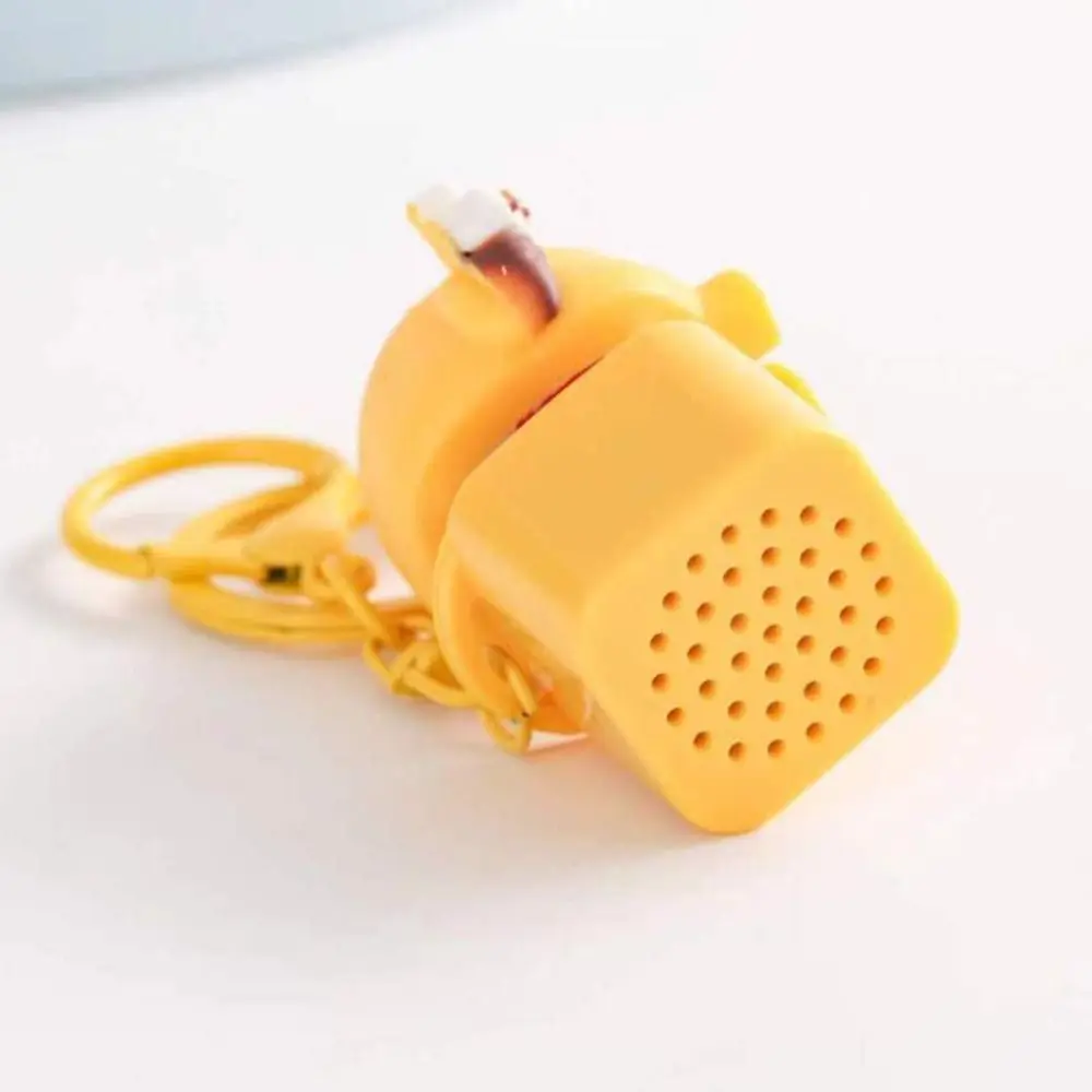 Yellow Chick Wooden Fish Keyboard Keychain Luminous Wooden Fish Mechanical Keyboard Keychain Merit +1 Colorful Light