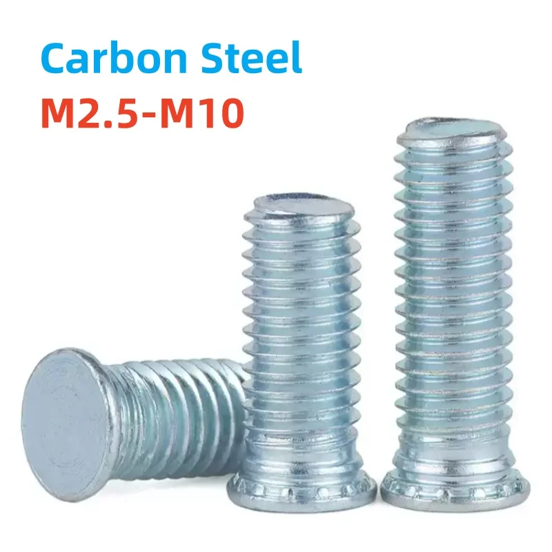 M2.5 M3 M4 M5 M6 M8 M10 Carbon Steel Zinc Plated Self Clinching Studs Rivet Screw FH Flush Head Studs