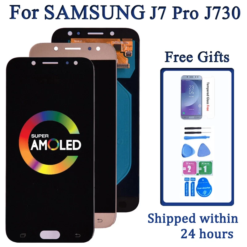 Super Amoled LCD For Samsung Galaxy J7 Pro 2017 J730 J730F LCD Display With Touch Screen Digitizer Assembly