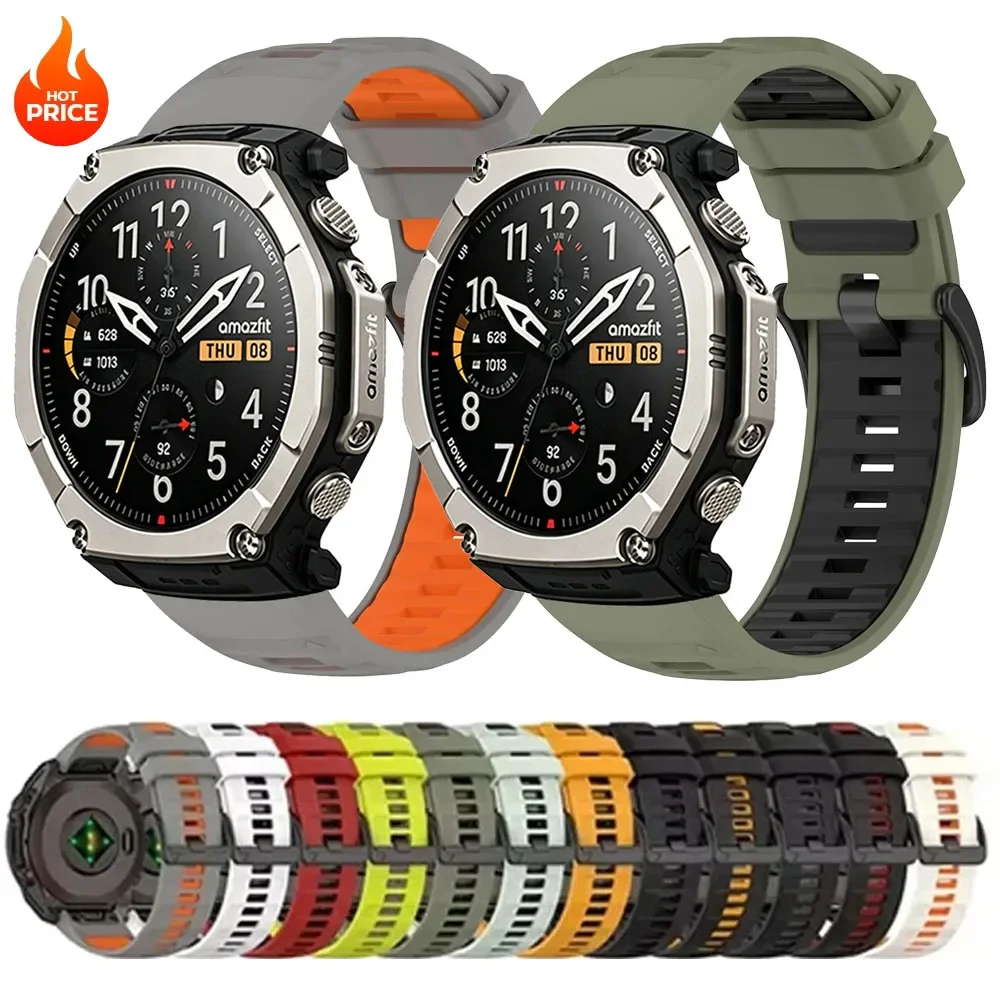 20/22/26mm Quick Fit Silicone Strap for Amazfit T-Rex Ultra 2 51mm Comfortable Band for Garmin Fenix 9/9 Pro/8/Tactix 8/Quatix 8