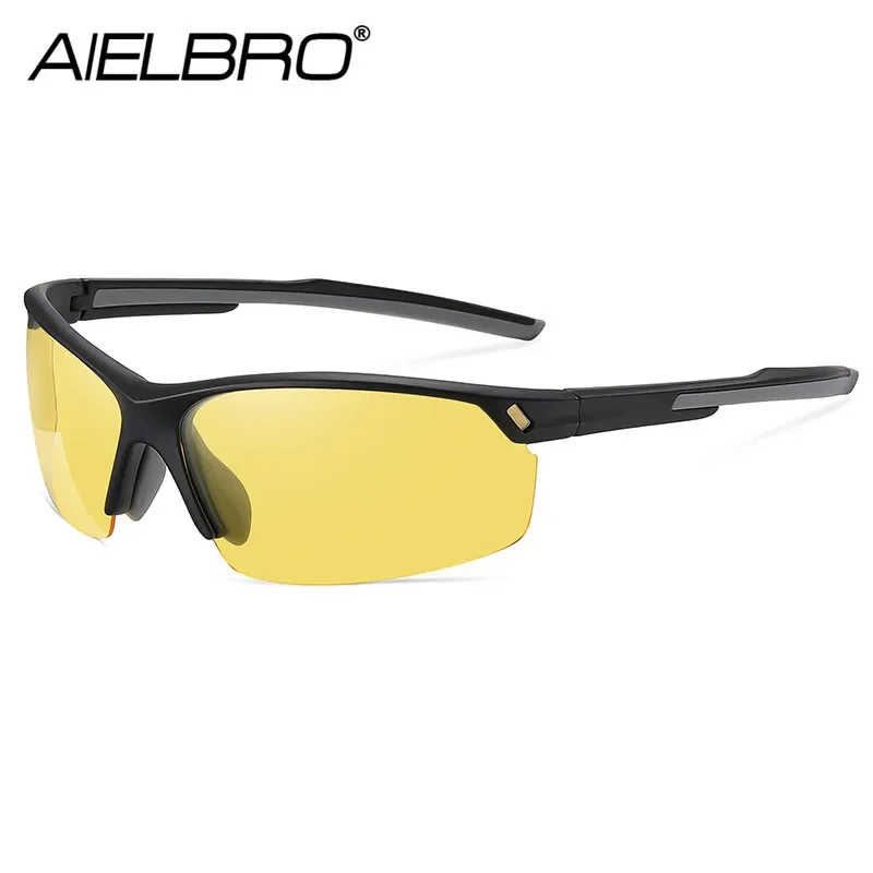 AIELBRO New Cycling Eyewear Sets Men\'s Sunglasses Polarized Glasses Cycling Sunglasses for Sports TR-90 Sunglasses for Men