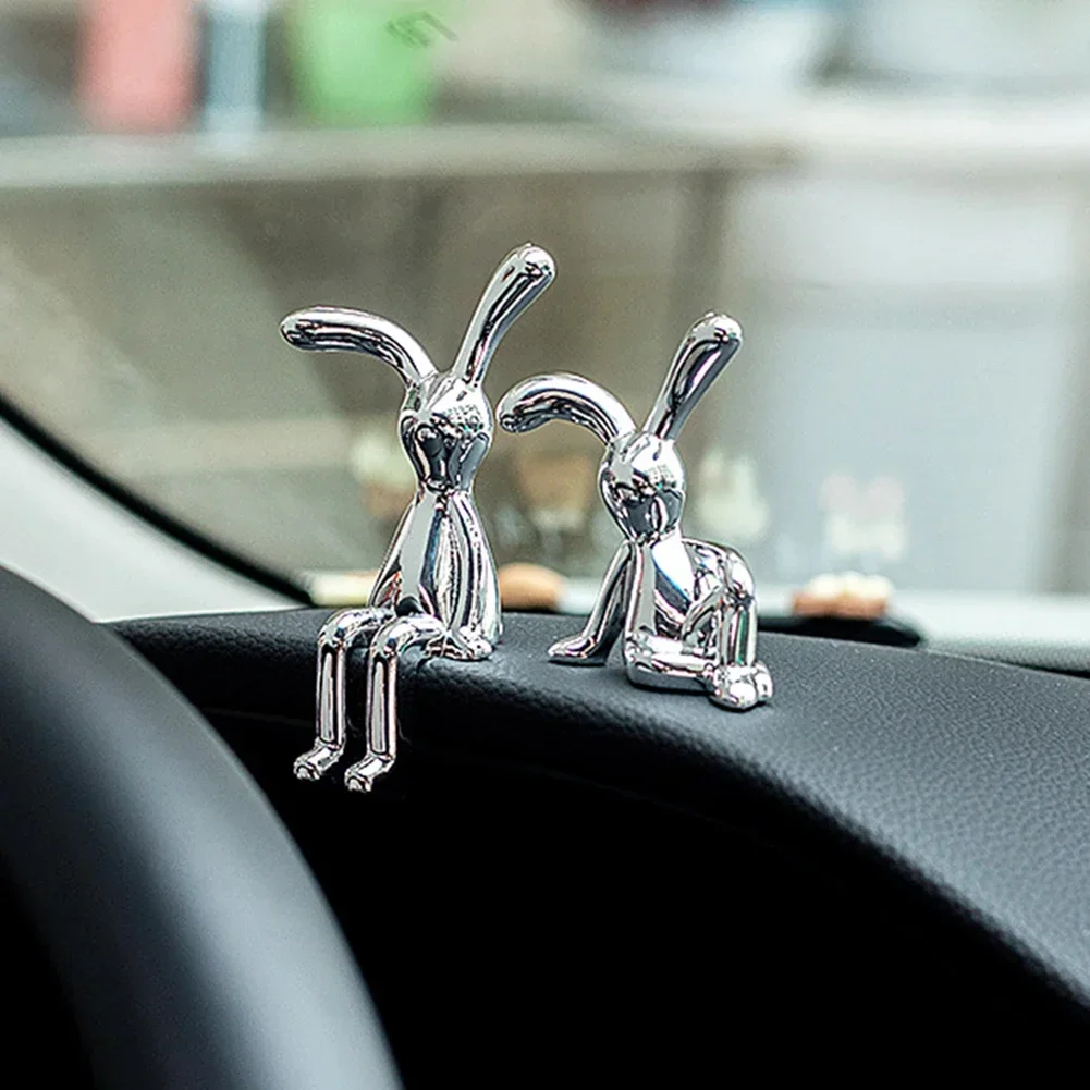 Cartoon Animal Rabbit Car Interior Center Console Decoration Personality Dining Table Desk Creative Props Accessories