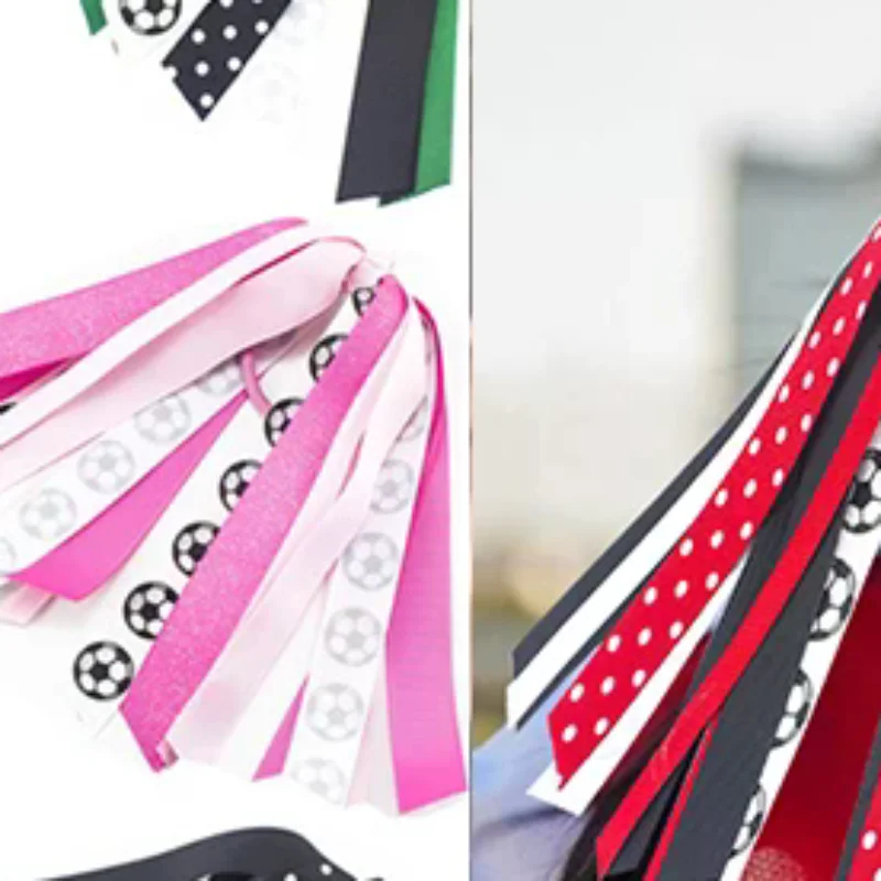 

Аксессуары для волос на день матча, женские красно-черные блестящие резинки для волос с футбольной лентой