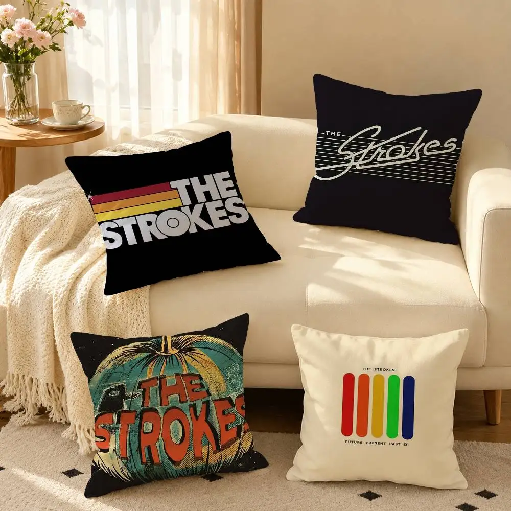 The S-Strokes Band  Pillow Case Square Double-Sided Sofa Cushion Cover Bedroom Bedside Pillow