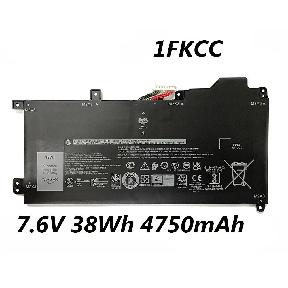 1FKCC KWWW4 D9J00 7.6V 4750mAh Laptop Battery For Dell Latitude 7200 2-in-1 7210 2-in-1 Series Tablet laptop