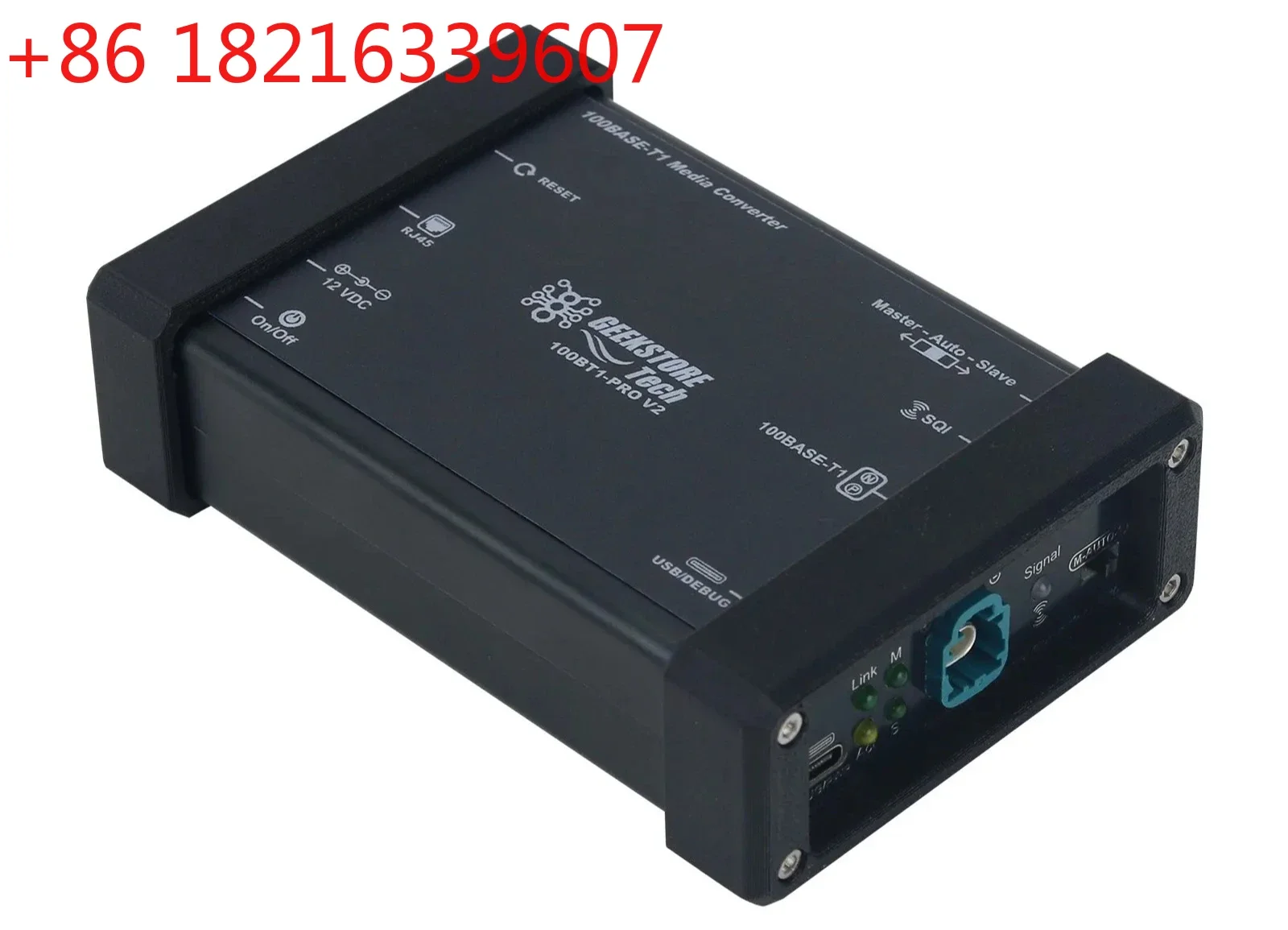 TAO Maxgeek 100BT1-PRO2 100Mbps Vehicle Ethernet Converter to RJ45 Standard Ethernet Media Converter with HMTD Interface (option