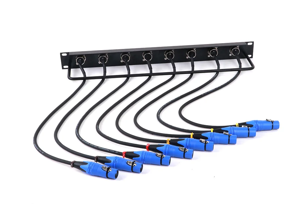 Guerguo 8 Port/Way/Hole Scharnier Patch Panel-1u 19 "Rack Mount D-Typ Stecker, 3-polige XLR Buchse zu XLR Buchse Stecker – Detail 11