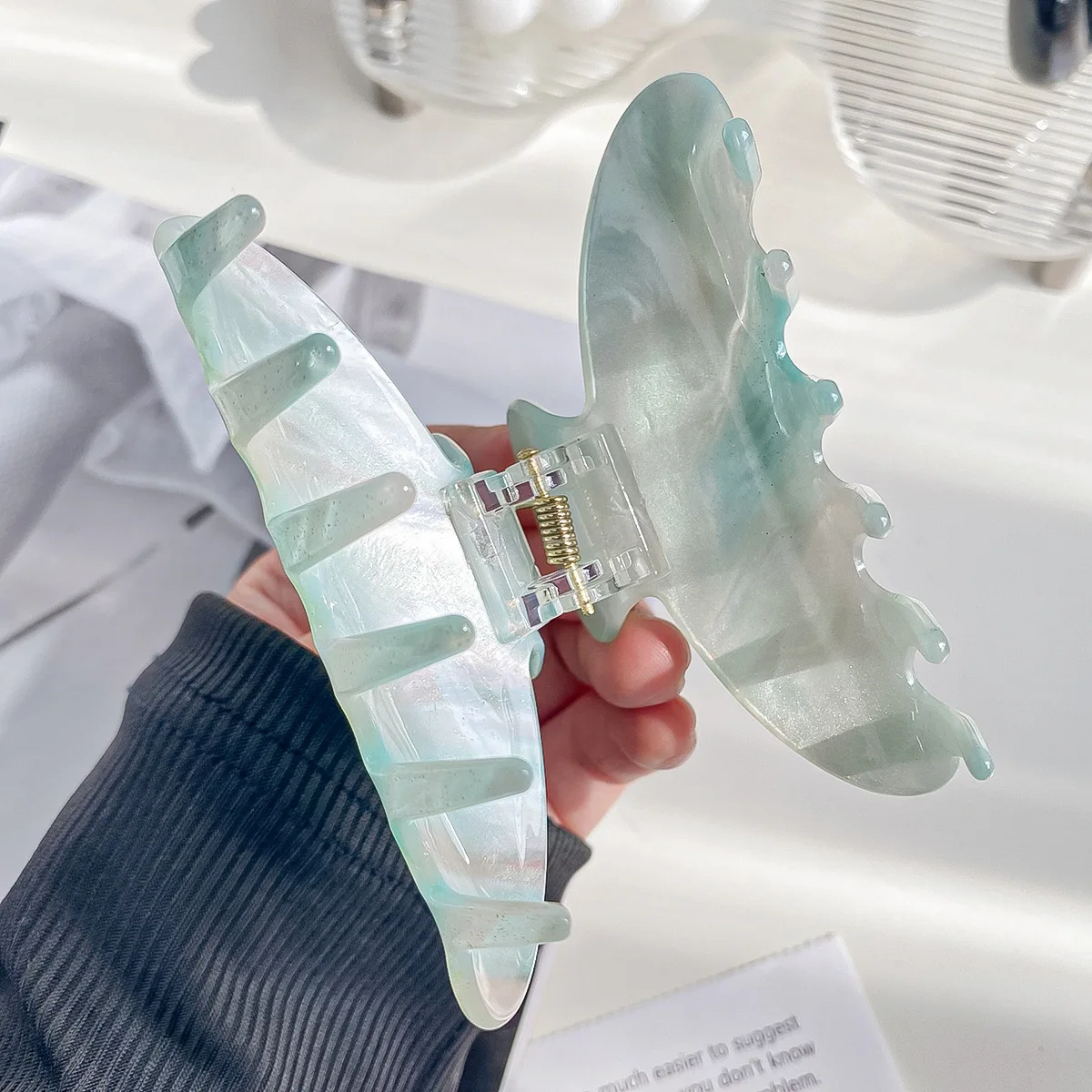 Pinza para el pelo de acetato de gelatina, accesorio de moda con Clip Updo elegante de estilo coreano de 9cm