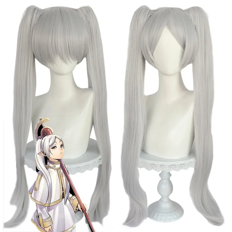qq 123Frieren At The Funeral Frieren Anime Cosplay Costume Wig Halloween Christmas Fancy Witch White Suit Elf-ear Women de disfr