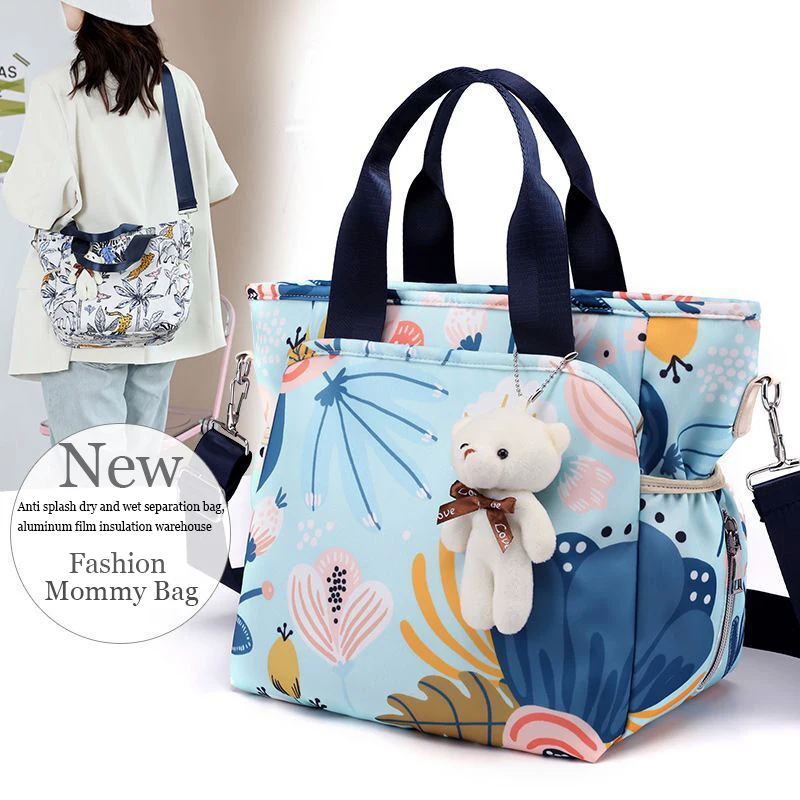 Large-capacity Mommy Diaper Bag Multifunctional Mommy Single Shoulder Bag Printed Handbag Travel Women's Bag Maternity Packages