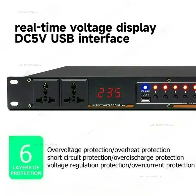 8+2-way professional power sequencer stage power controller forward and reverse switching power supply with filter protection