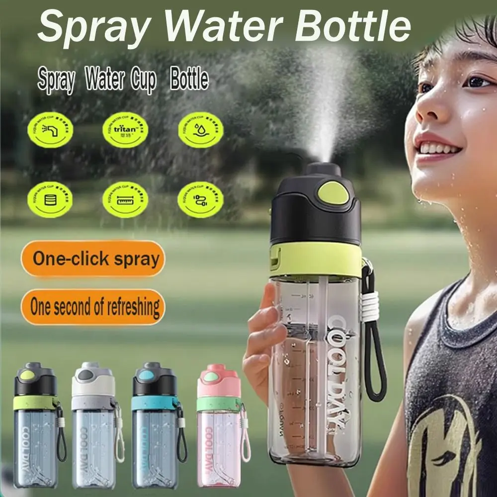 

780ml New Portable Spray Water Bottle Plastic Leak-Proof Water Cup Drop-Resistant Air Spray Water Cup Outdoor Sport