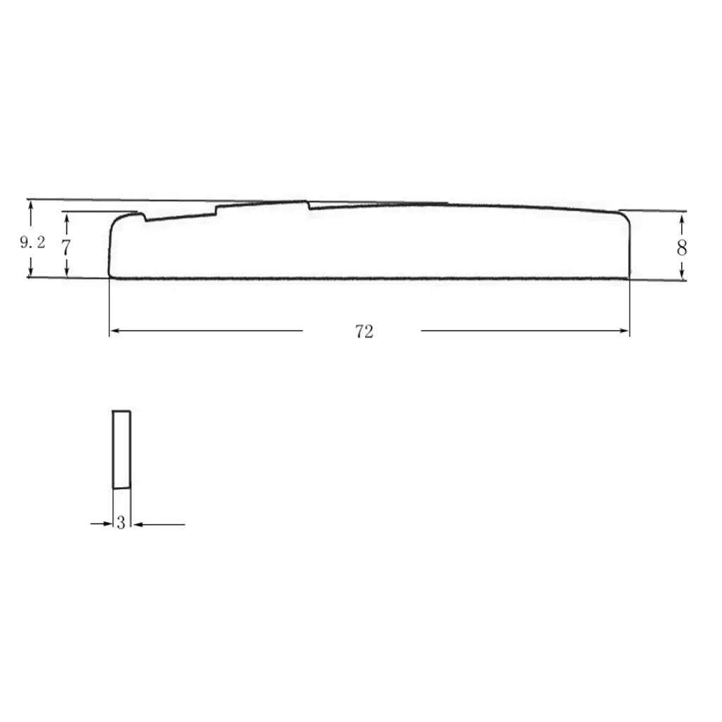 1x Brass Guitar Bridge Saddle Compensated Slotted for Acoustic Folk Guitar Accs