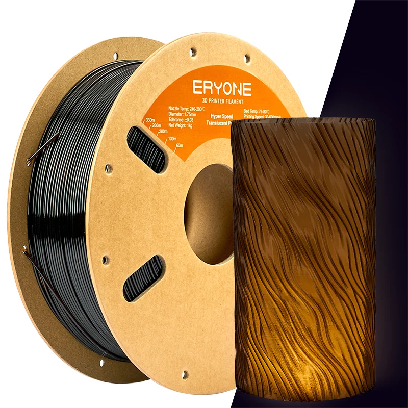 ERYONE 3KG PETG Filament d'impression 3D série transparente à grande vitesse, multicolore disponible, vitesse d'impression maximale 500 mm/s, 1 KG/bobine