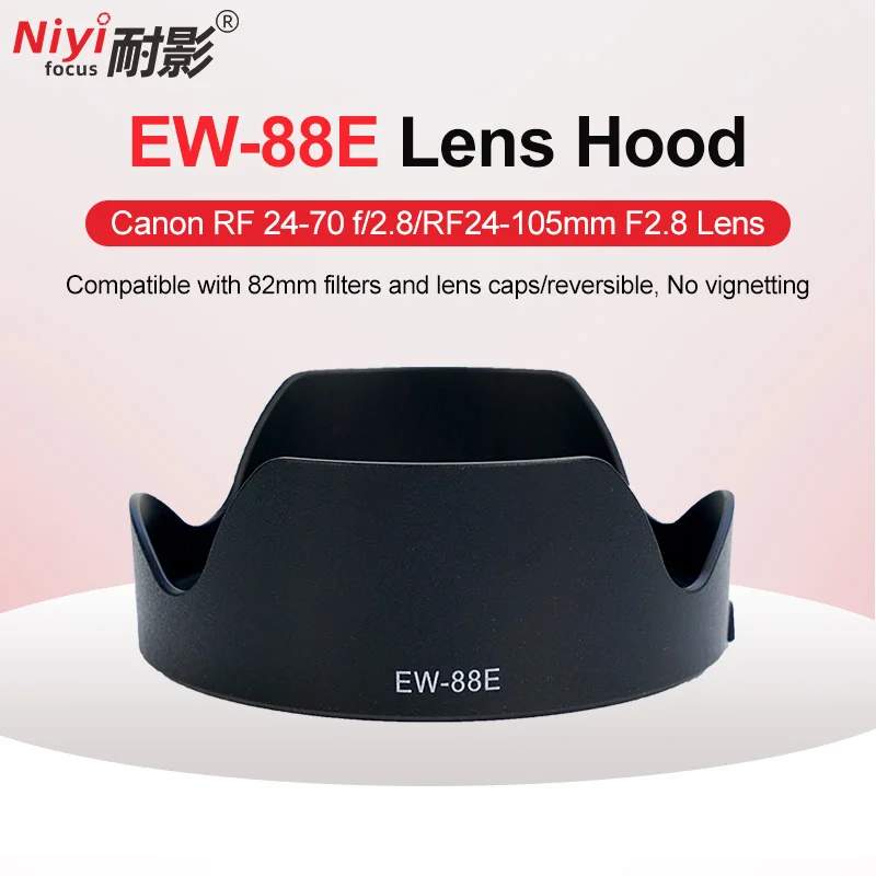 

Camera Lens Hood EW-88E Light Shadow Hood for Canon EOS RF 24-70 f/2.8 RF 24-105mm F/2.8 Lens Cap Plastic