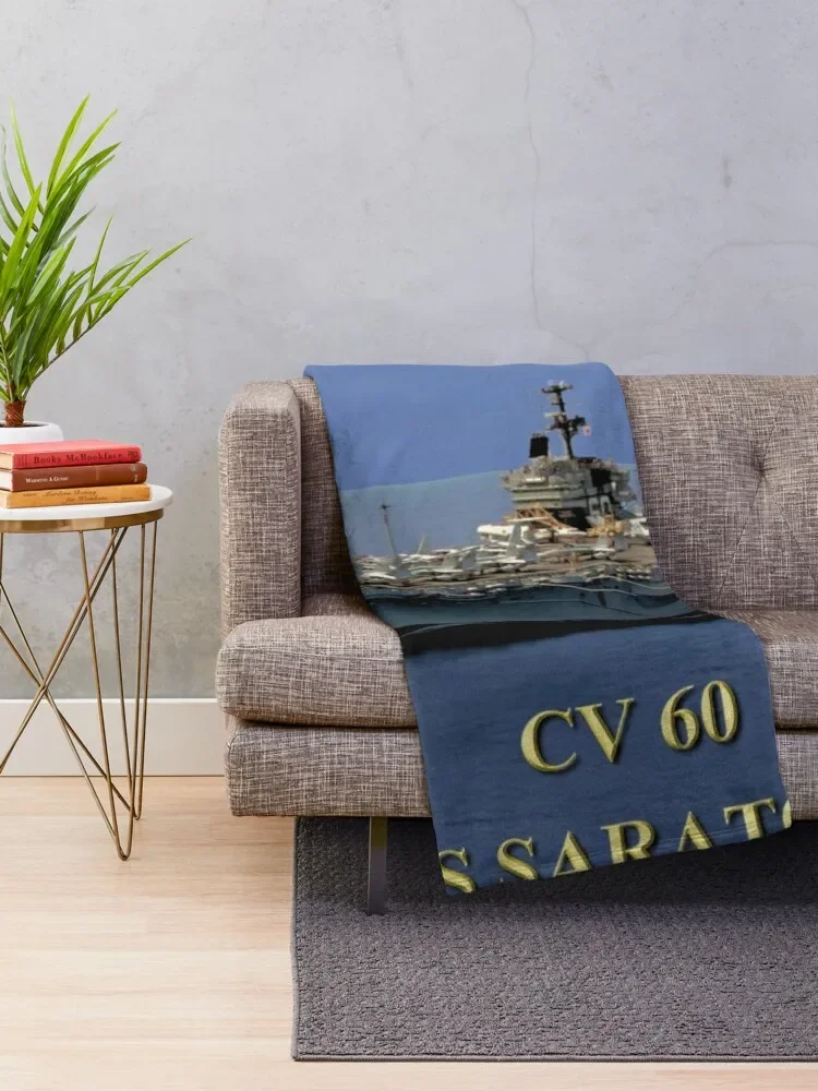 CV-60 USS Saratoga Throw Blanket Decorative Throw Soft Big Sofa Quilt Blankets