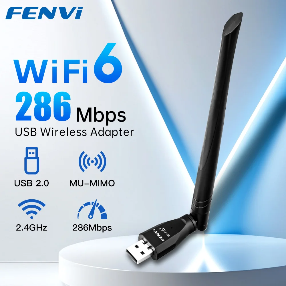 FENVI WIFI 6 USB محول AX300 2.4 جيجا هرتز 802.11AX هوائي إشارة استقبال لاسلكي واي فاي استقبال لأجهزة الكمبيوتر المحمول Win10/11 محرك مجاني