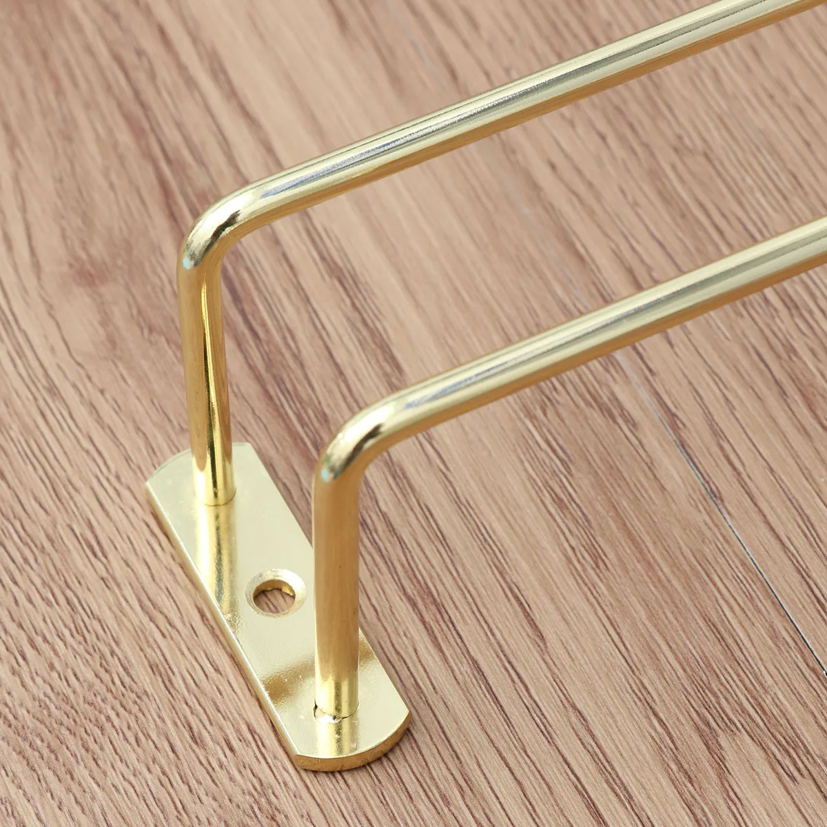 Gold Rhodium Plated Metal Wine Glass Rack Under Cabinet Display Holder for Kitchen Bar Stemware Organizer Wine Glass Rack