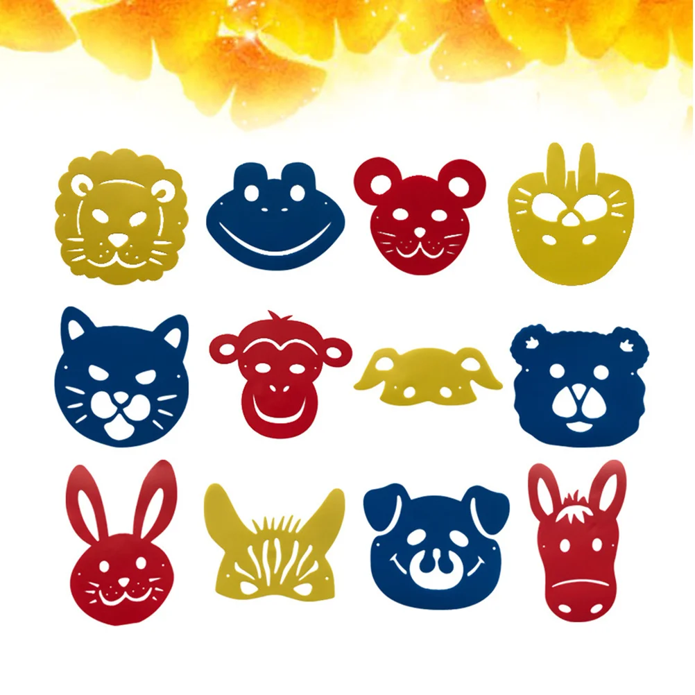 1 Zestaw Szablonów do Rysowania 12 Sztuk Kolorowe Szablony do Malowania w Kształcie Zwierząt dla Dzieci do Rozwijania Umiejętności Artystycznych