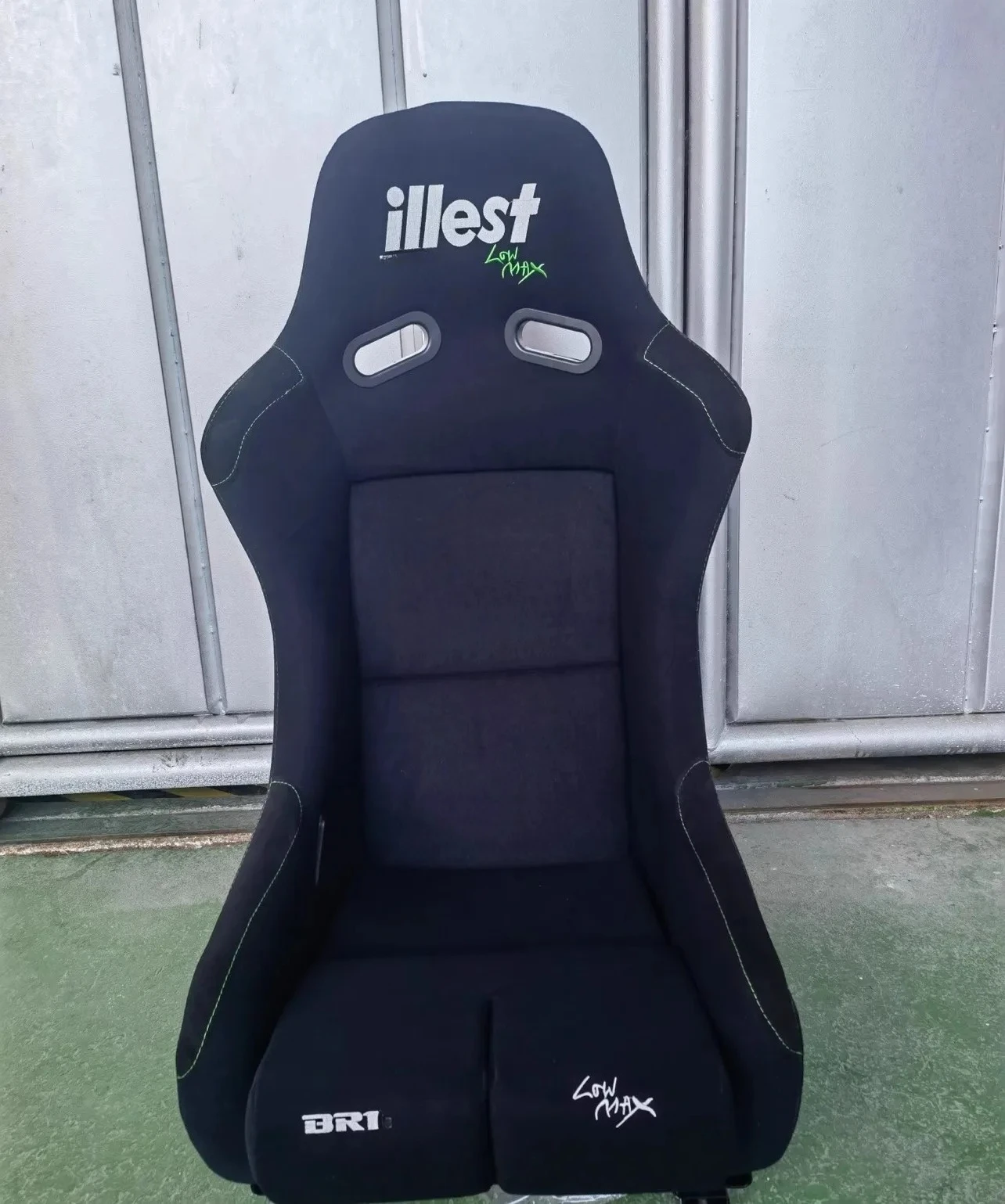 1px illest Black Fiberglass stradia lowmax Racing Seat Bucket chair suede