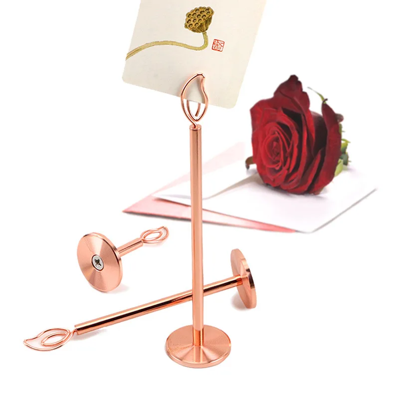 Plated Metal Platform Number Plate Wedding Seat Card Holder Business Card Holder Banquet Table Sign