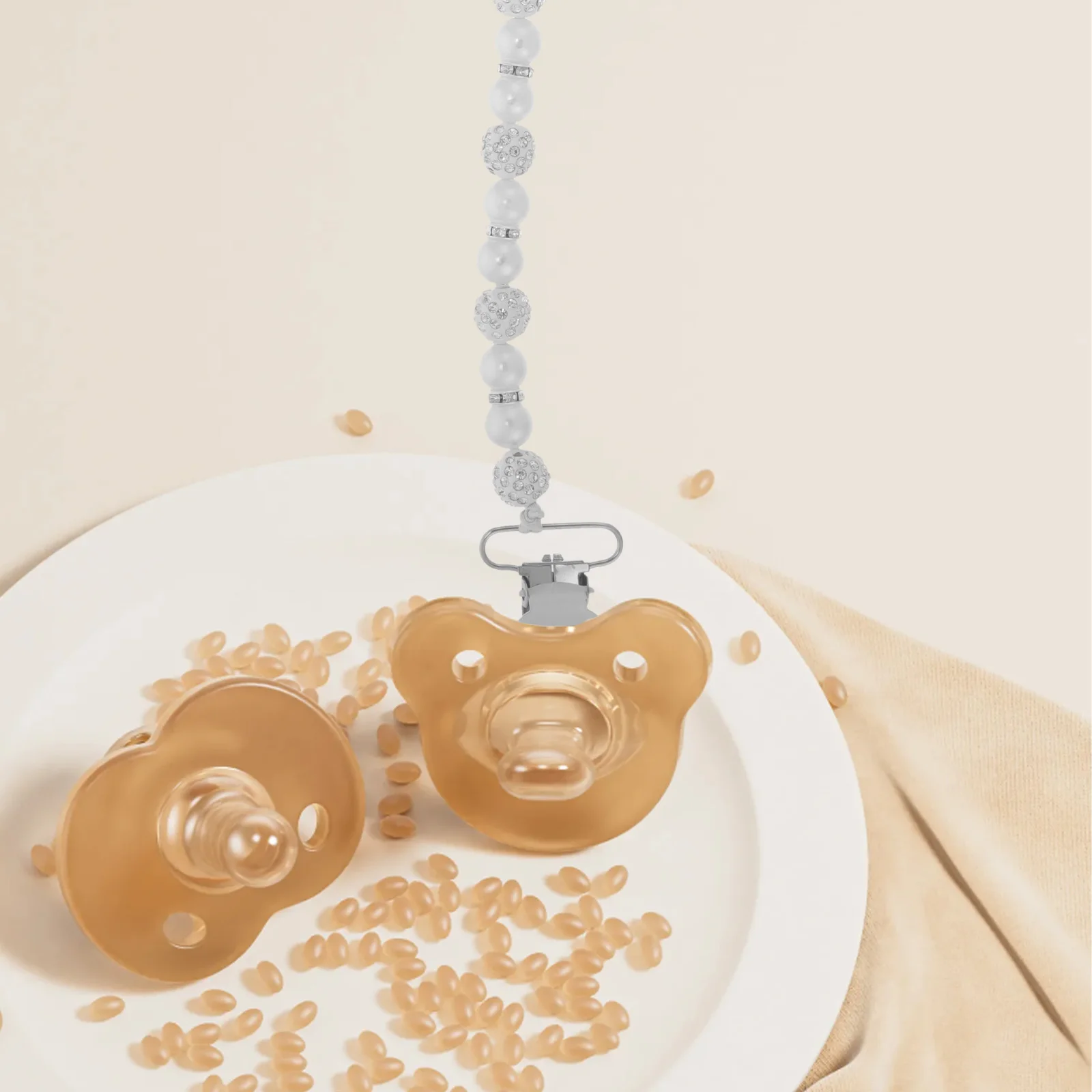 

Зажим для соски, цепочка для детской пустышки, пластиковая бусина без запаха, дизайн для детского держателя соски для прорезывания зубов