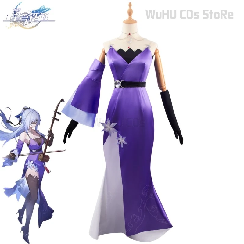 Jingliu Cosplay Game Honkai: Star Rail Kostuum Jingliu Paars Jurk Pak Pruik Muziek Concert Cosplay Vrouwen Hallowen Party Cosplay