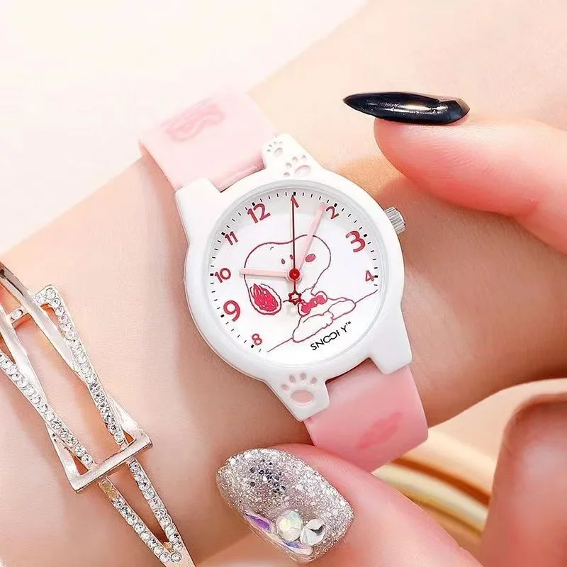 Snoopy Anime Children Watch Waterproof Electronic Quartz Watch Cartoon Girls Boys Students Pointer Birthday Mini Kids Gift Toys