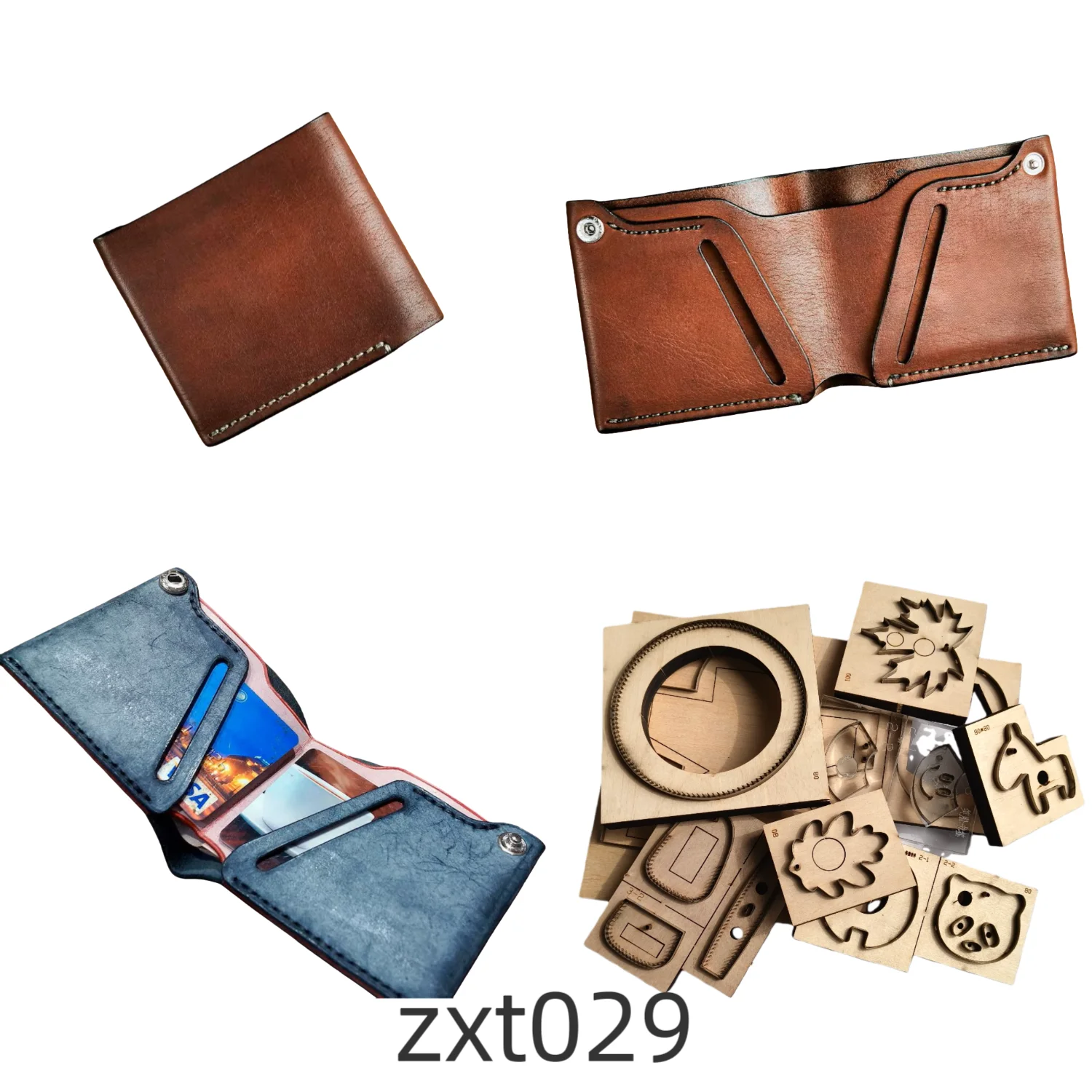 

Leather double-fold minimalist creative wallet, leather cutting tool, hand-cutting knife, cutting mold, wooden mold tool zxt029
