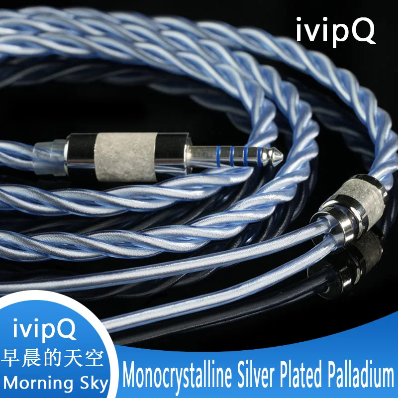 ivipQ-10 Morning Sky Litz Auricolare Cavo di aggiornamento Monocristallino Argento Pated Palladio IEM Filo MMCX/2Pin per Thieraudio Origin